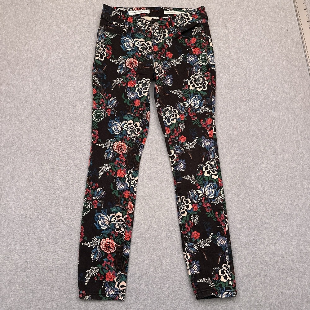 Pilcro and the Letterpress Mid-rise Skinny Jean 26 (28x28) Floral All Over Print - Picture 2 of 11